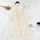Wave point dress new autumn and winter dress French retro broken flower chiffon long skirt  2128