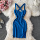 Retro back cross elastic slim fit with thin hips  2770