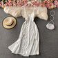Sexy split suspender skirt high waist slim dress  3306