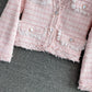 Temperament celebrity small fragrance tweed short coat female  1637