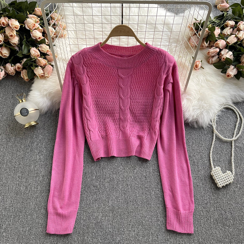 Herbst und Winter neuer kurzer Pullover Pullover Top 1623