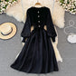 Crew neck twist knit stitched dress  3267