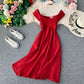 Line neck backless dress  2924