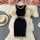 Fashion contrast color stitching slim wrap hip skirt  2736