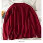 Lockerer und dünner einfarbiger Pullover mit Rundhalsausschnitt für Damen 1818