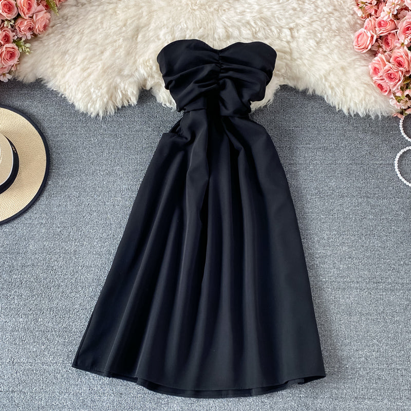 Sexy off shoulder strapless dress  3320
