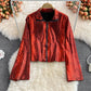 Korean leopard print loose casual stand collar zipper coat  1678