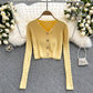 Knitted cardigan, western style coat, female V Neck Sweater Coat  1610