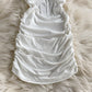 Pleated slim wrap hip skirt short suspender bottomed skirt  2778