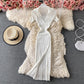 Vintage waist closing tight buttock knit dress  2716