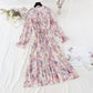 New women's slim skirt pleated fungus floral skirt  2166