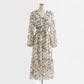 Long sleeved Chiffon floral skirt, thin during tea break  2131