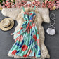 Ruffle hem, waist closed, thin, large dress, women's dress  2941