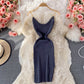 Ice silk knitted suspender dress  2996
