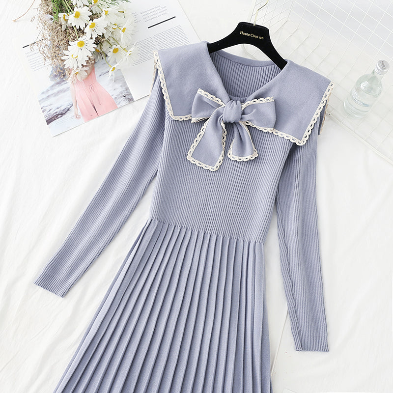 Hepburn style long pleated bottom temperament slim fit inner skirt  2306