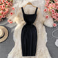 Knitted suspender fashion tight and thin Hip Wrap Dress  2823