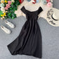 Line neck backless dress  2924
