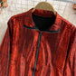 Korean leopard print loose casual stand collar zipper coat  1678