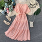 Super fairy sweet skirt waist Ruffle Dress large swing skirt long skirt  3132