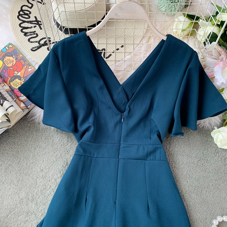 Ruffle front short back irregular middle skirt irregular dress  3400