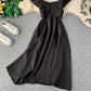 Line neck backless dress  2924
