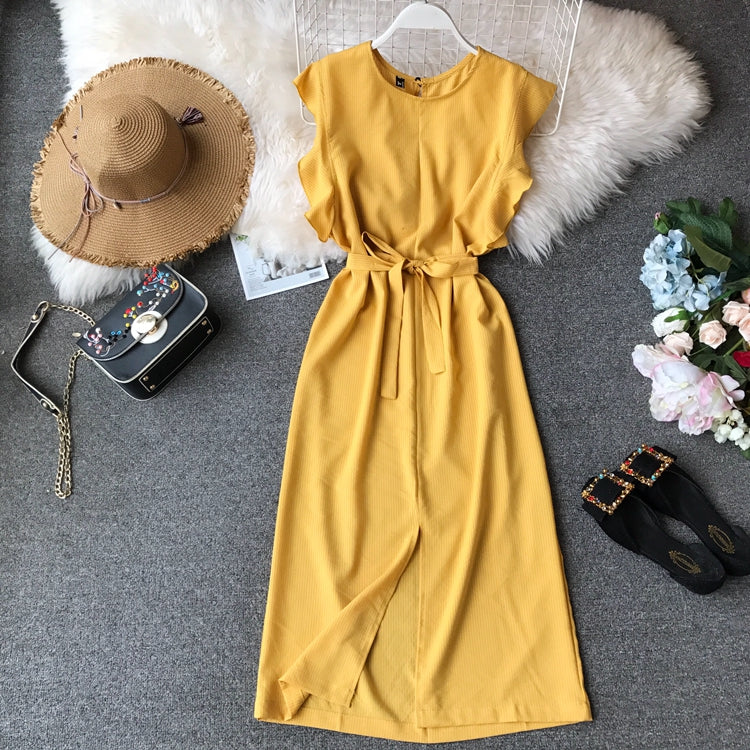 Irregular slim wrap hip dress  2873