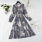 Super slim waist temperament floral dress women  2161