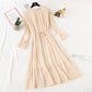 Wave point dress new autumn and winter dress French retro broken flower chiffon long skirt  2128