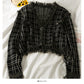 Two button blouse women's autumn long sleeve versatile thin bright silk sweater  1971
