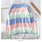 Women's colorful striped long sleeved knitwear  1814