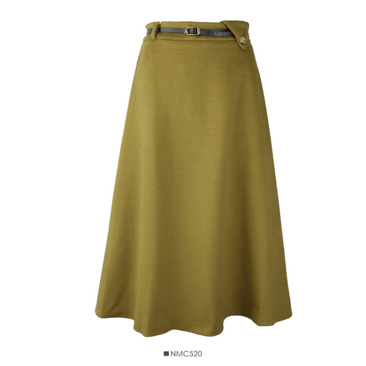 Jupe trapèze polyvalente en tweed uni 2616