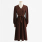 Premium lace up wool dress with bottom skirt  2332