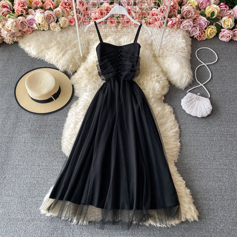 Waist closing suspender skirt children's super fairy mesh splicing large swing long skirt  2745