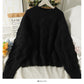 Sweater women's season loose and thin linen pattern round neck sweater  2021