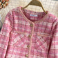 Pink small fragrance coat Long Sleeved female  1658