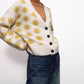 Autumn women's jacquard knit cardigan  1352