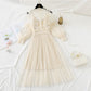 French retro skirt autumn mesh suspender skirt set  2132