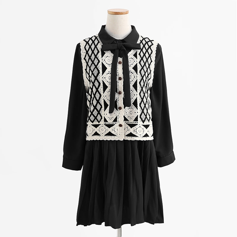 New sweater vest dress two piece suit  2251