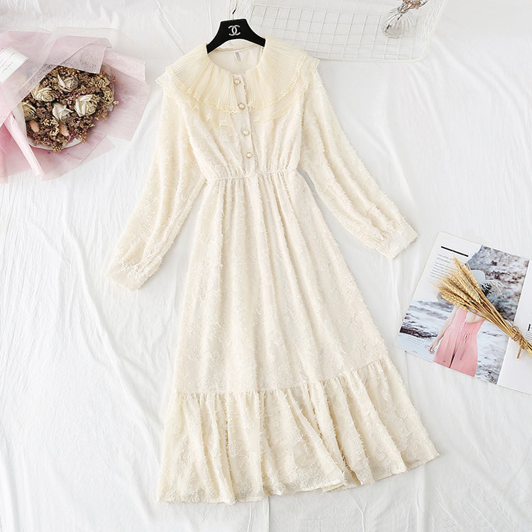Women's chiffon dress with French retro super fairy skirt  2374