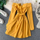 Sexy one line neck waist slim dress  2874