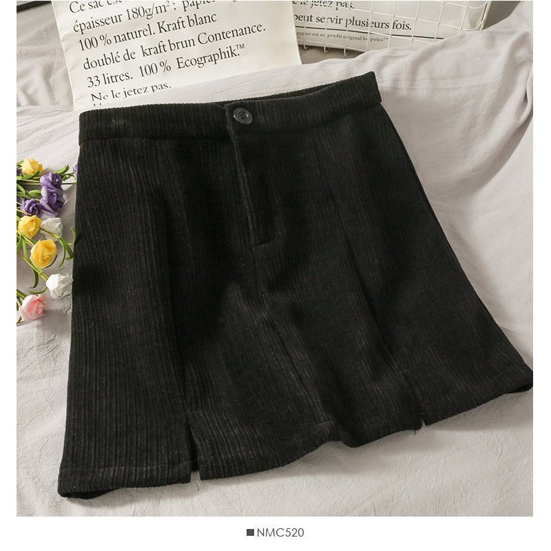 Vintage chenille light proof split A-line skirt  2669