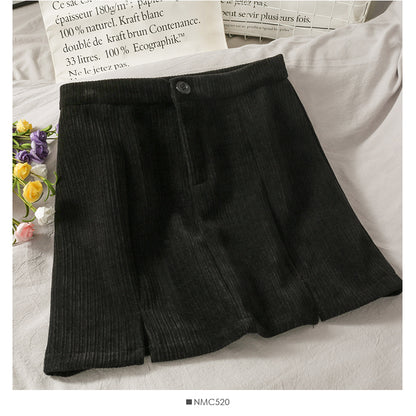 Vintage chenille light proof split A-line skirt  2669