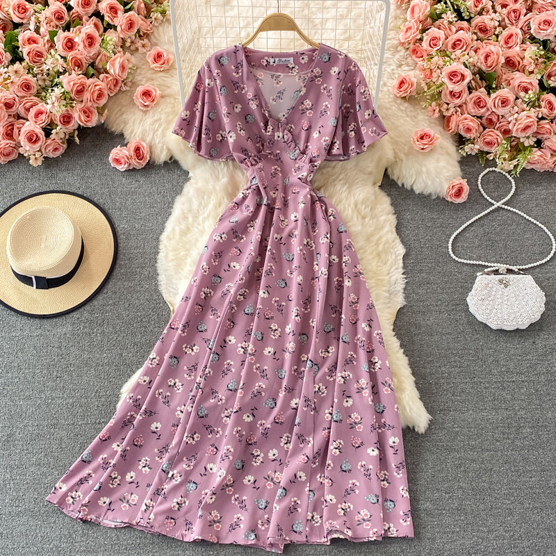 Retro waist, slim temperament, elegant long skirt  3073