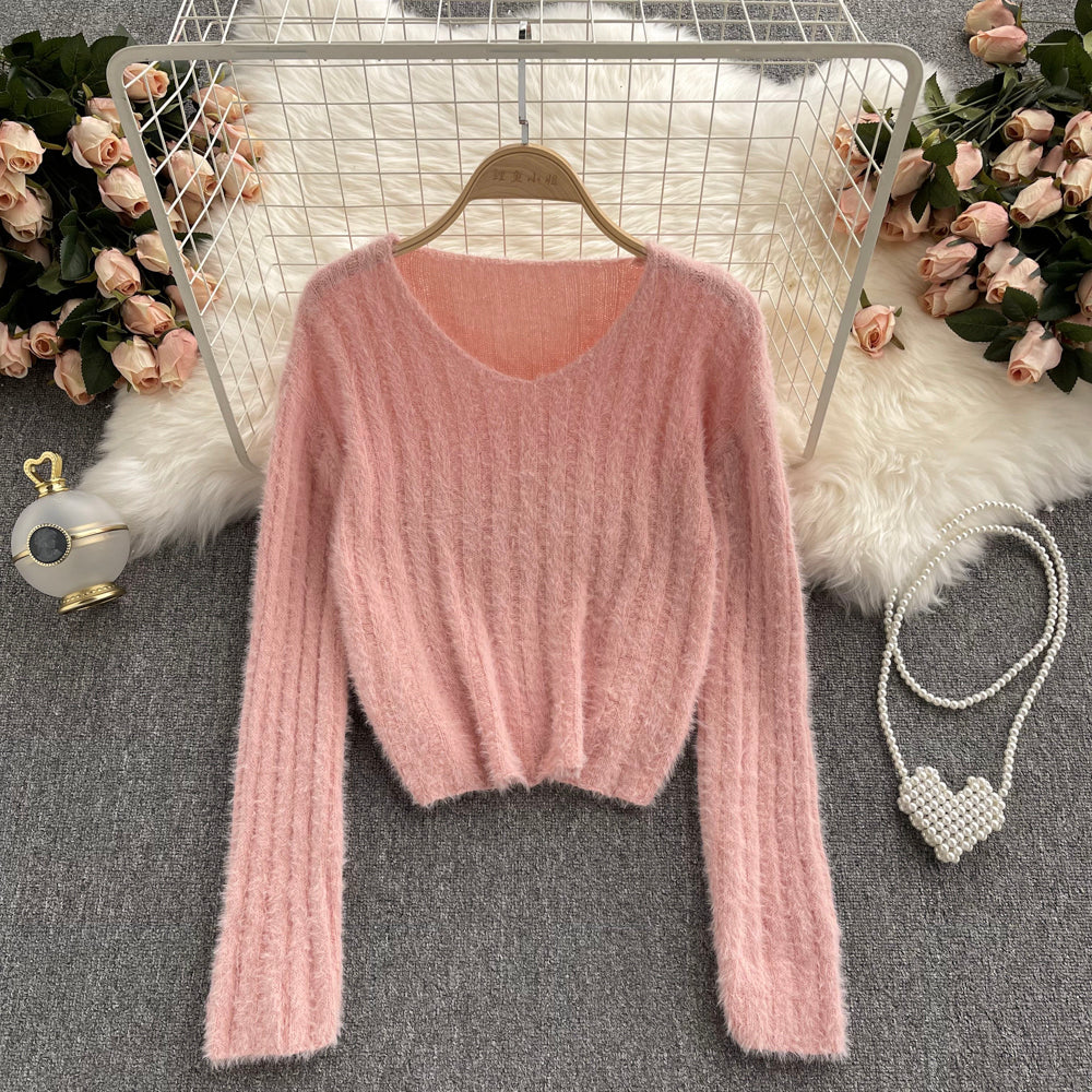Vielseitiger Kurzpullover aus Mohair 1615