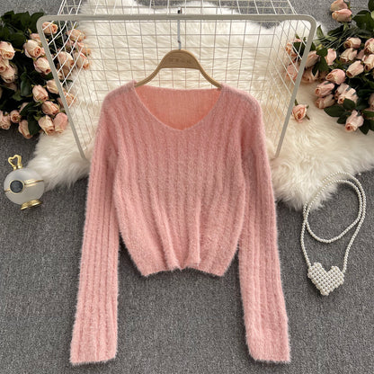 Vielseitiger Kurzpullover aus Mohair 1615