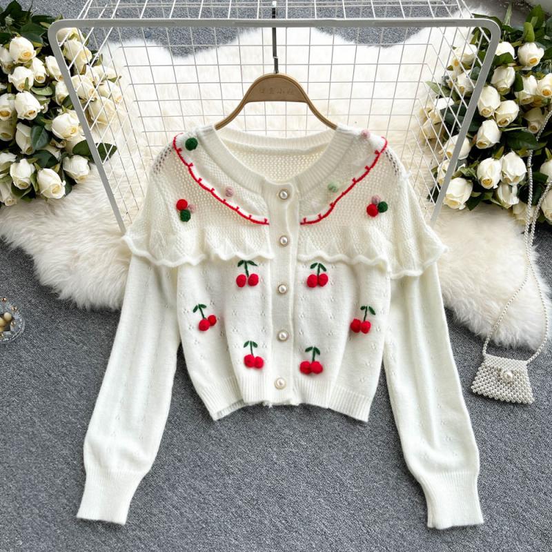 Pullover 1607 mit hohlem Design in Kirsche