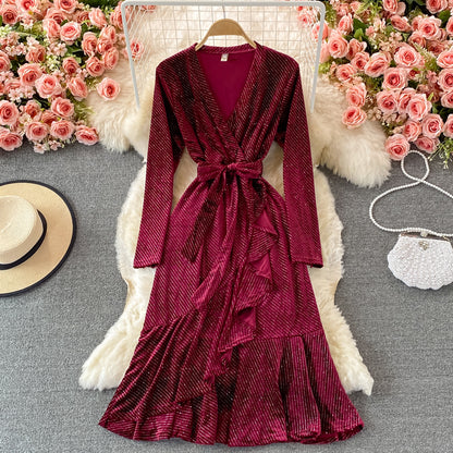 Narrow waist, slim fit, Hip Wrap, fishtail long skirt  3085