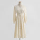 Dress long sleeve lace fairy skirt French V-neck  2283