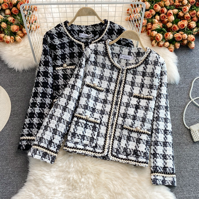 Retro small fragrance coat for women in autumn and winter  1631