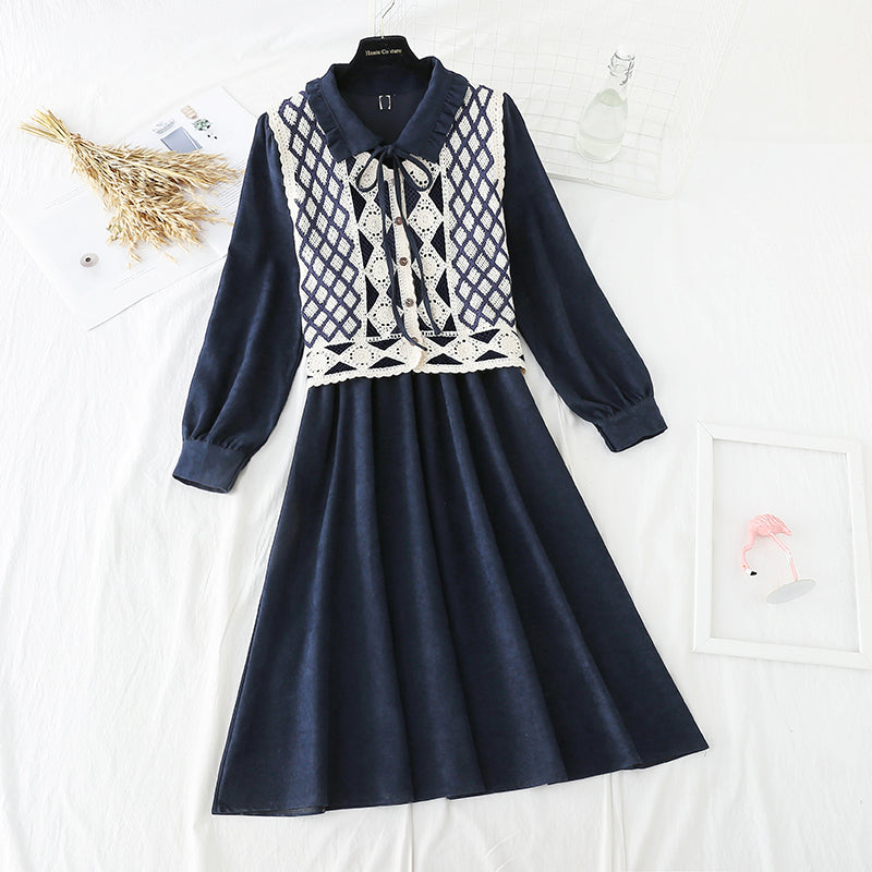 The New Retro waistband is slim, and the two-piece waistcoat skirt is over the knee  2195